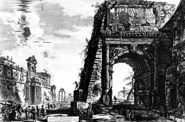 Vy över Titusbågen, från serien "Views of Rome", c.1760